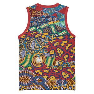 Traditional African Animal Skins Pattern Basketball Jersey - African Pride