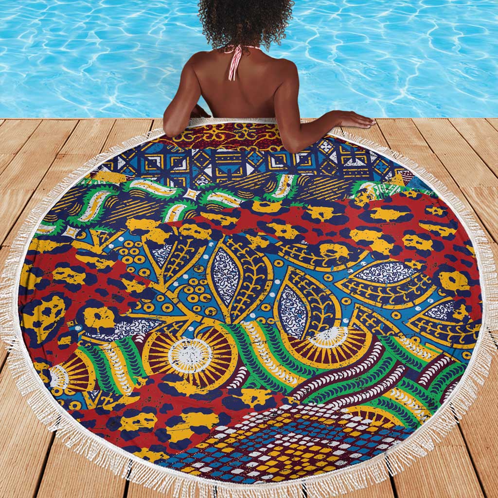 Traditional African Animal Skins Pattern Beach Blanket