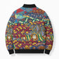 Traditional African Animal Skins Pattern Bomber Puffer Jacket