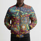 Traditional African Animal Skins Pattern Bomber Puffer Jacket