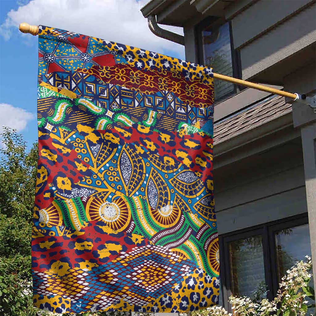 Traditional African Animal Skins Pattern Garden Flag