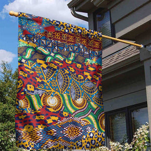 Traditional African Animal Skins Pattern Garden Flag