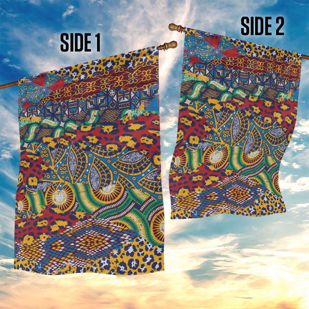 Traditional African Animal Skins Pattern Garden Flag