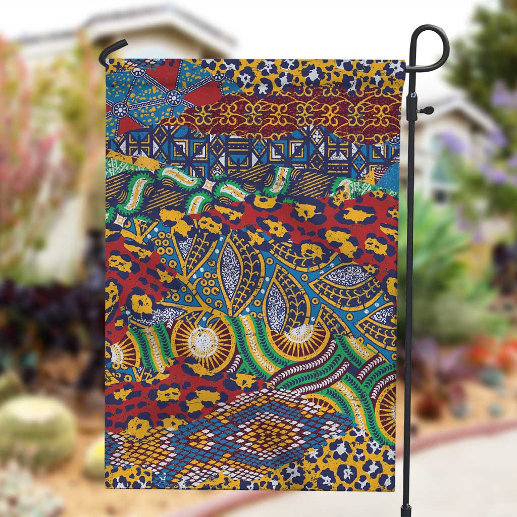 Traditional African Animal Skins Pattern Garden Flag