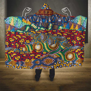 Traditional African Animal Skins Pattern Hooded Blanket