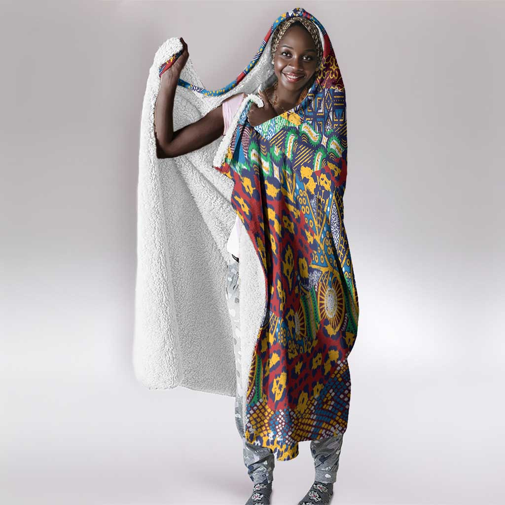 Traditional African Animal Skins Pattern Hooded Blanket