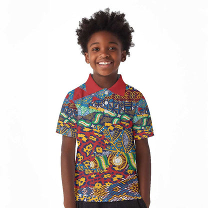 Traditional African Animal Skins Pattern Kid Polo Shirt