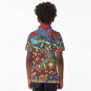 Traditional African Animal Skins Pattern Kid Polo Shirt