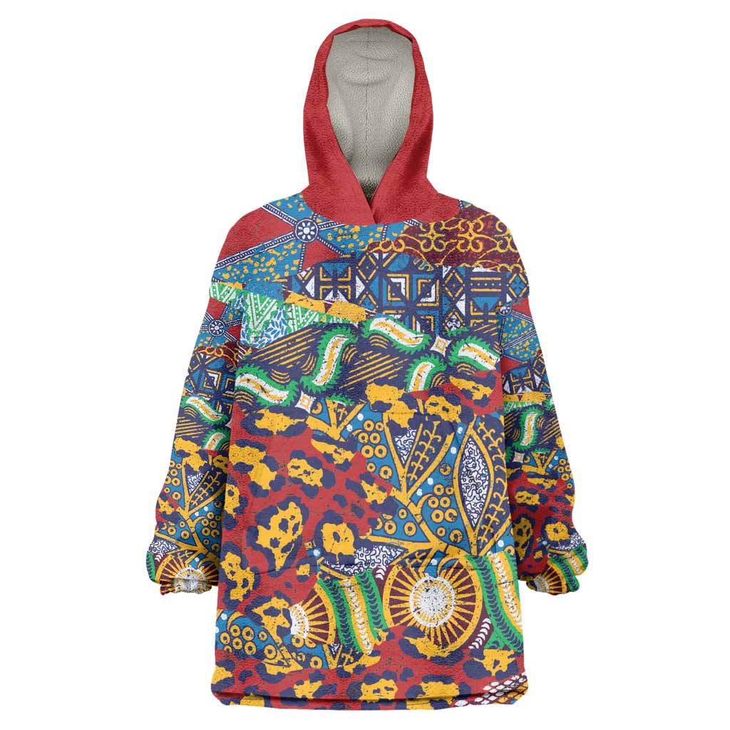 Traditional African Animal Skins Pattern Kid Wearable Blanket Hoodie