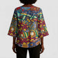 Traditional African Animal Skins Pattern Kimono Sleeve Blouse
