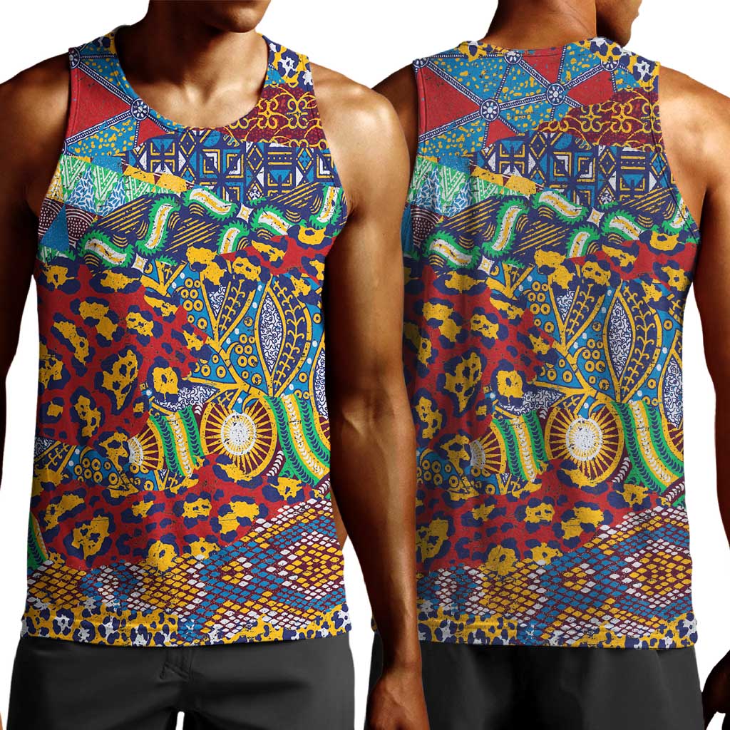 Traditional African Animal Skins Pattern Men Tank Top