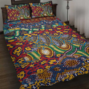 Traditional African Animal Skins Pattern Quilt Bed Set