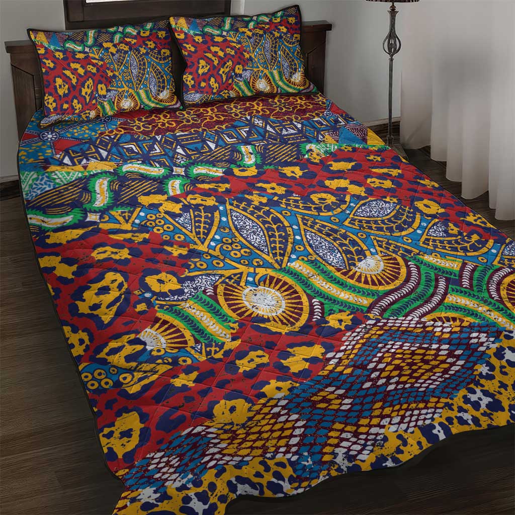Traditional African Animal Skins Pattern Quilt Bed Set