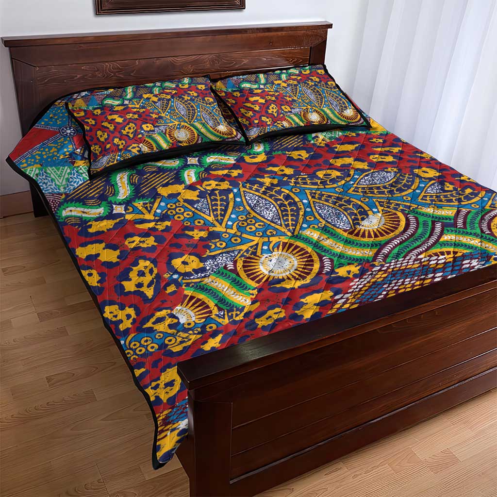 Traditional African Animal Skins Pattern Quilt Bed Set