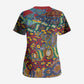 Traditional African Animal Skins Pattern Scrub Top