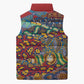 Traditional African Animal Skins Pattern Sleeveless Puffer Jacket