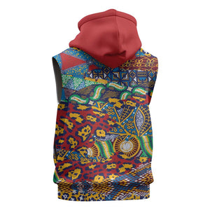 Traditional African Animal Skins Pattern Sleeveless Zip Hoodie - African Pride