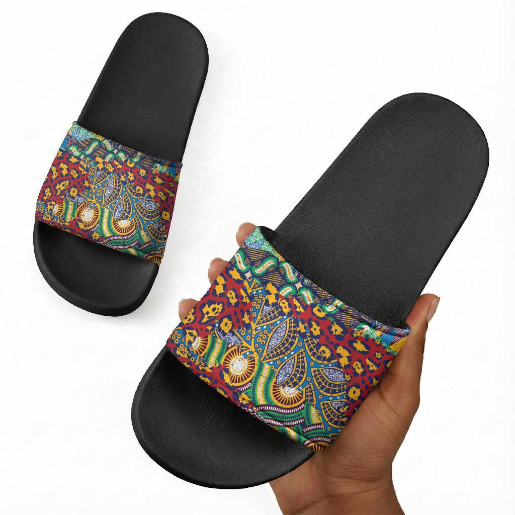 Traditional African Animal Skins Pattern Slide Sandals