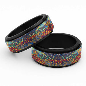Traditional African Animal Skins Pattern Spinner Ring - African Pride