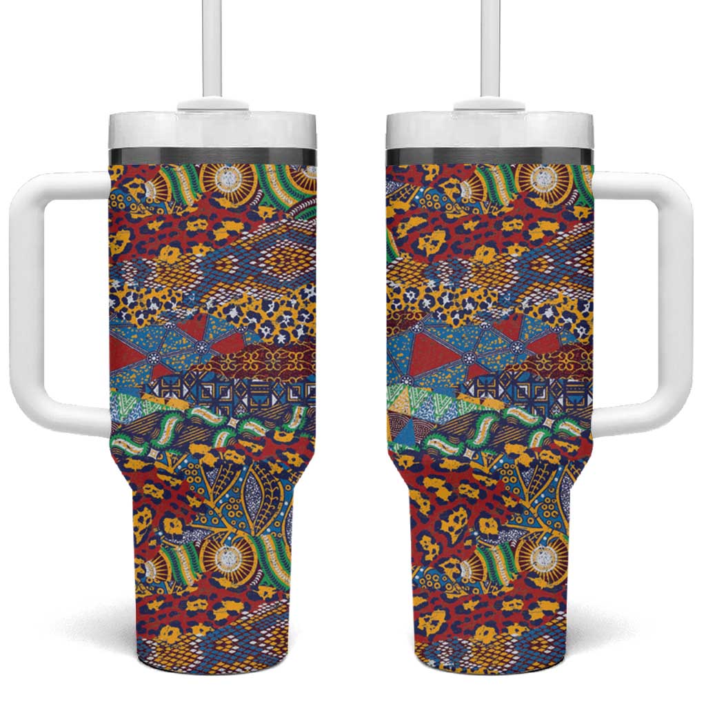 Traditional African Animal Skins Pattern Tumbler With Handle