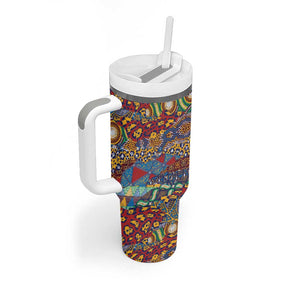 Traditional African Animal Skins Pattern Tumbler With Handle