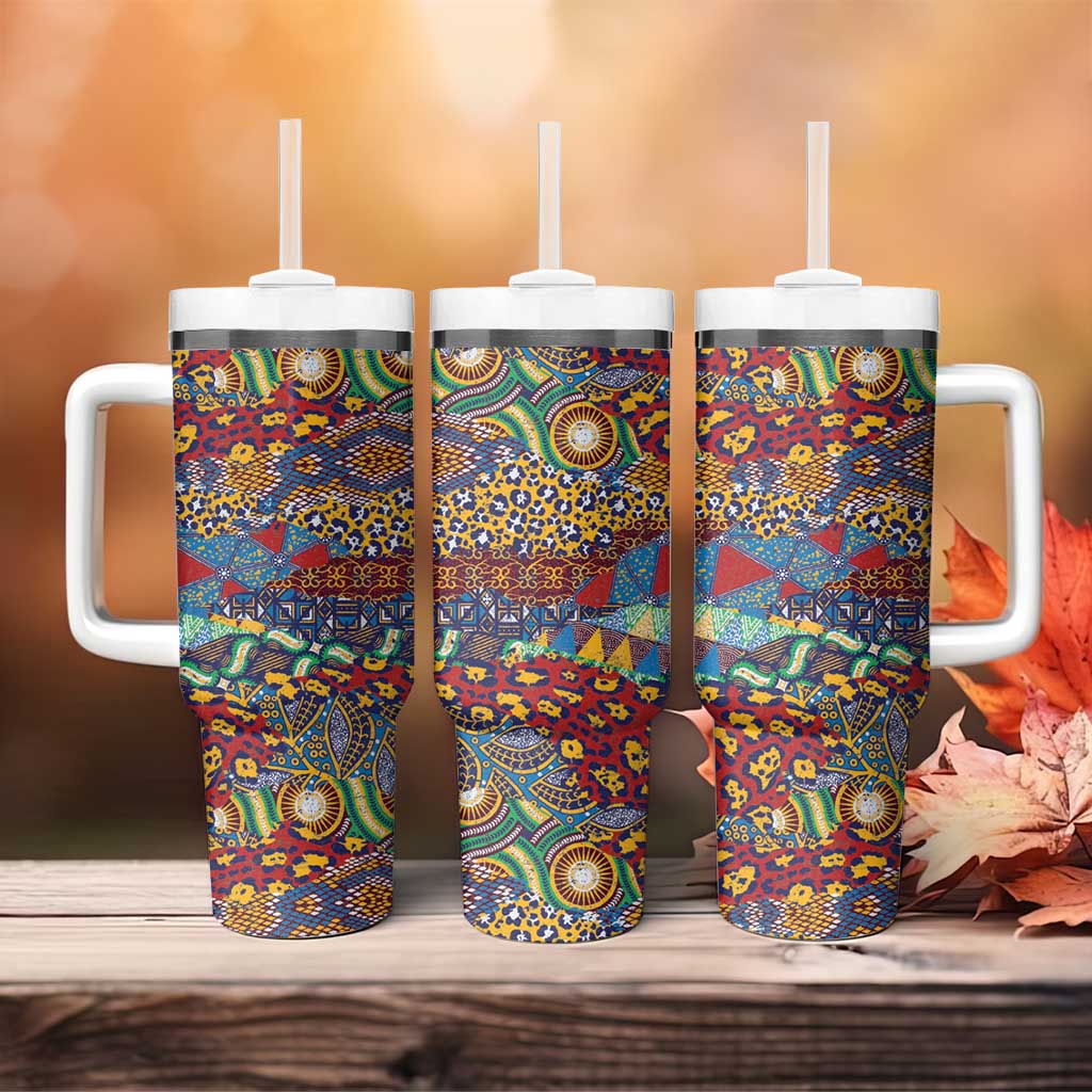 Traditional African Animal Skins Pattern Tumbler With Handle