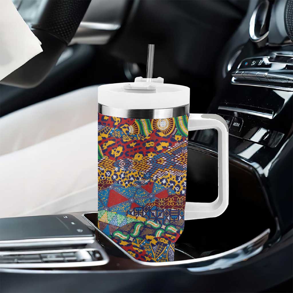Traditional African Animal Skins Pattern Tumbler With Handle