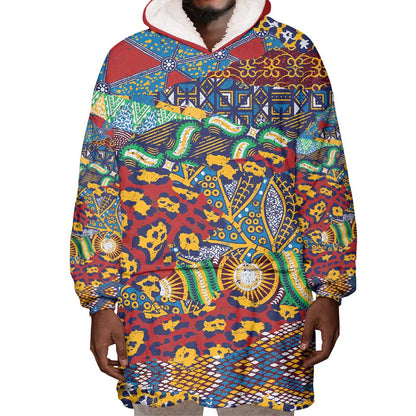 Traditional African Animal Skins Pattern Wearable Blanket Hoodie