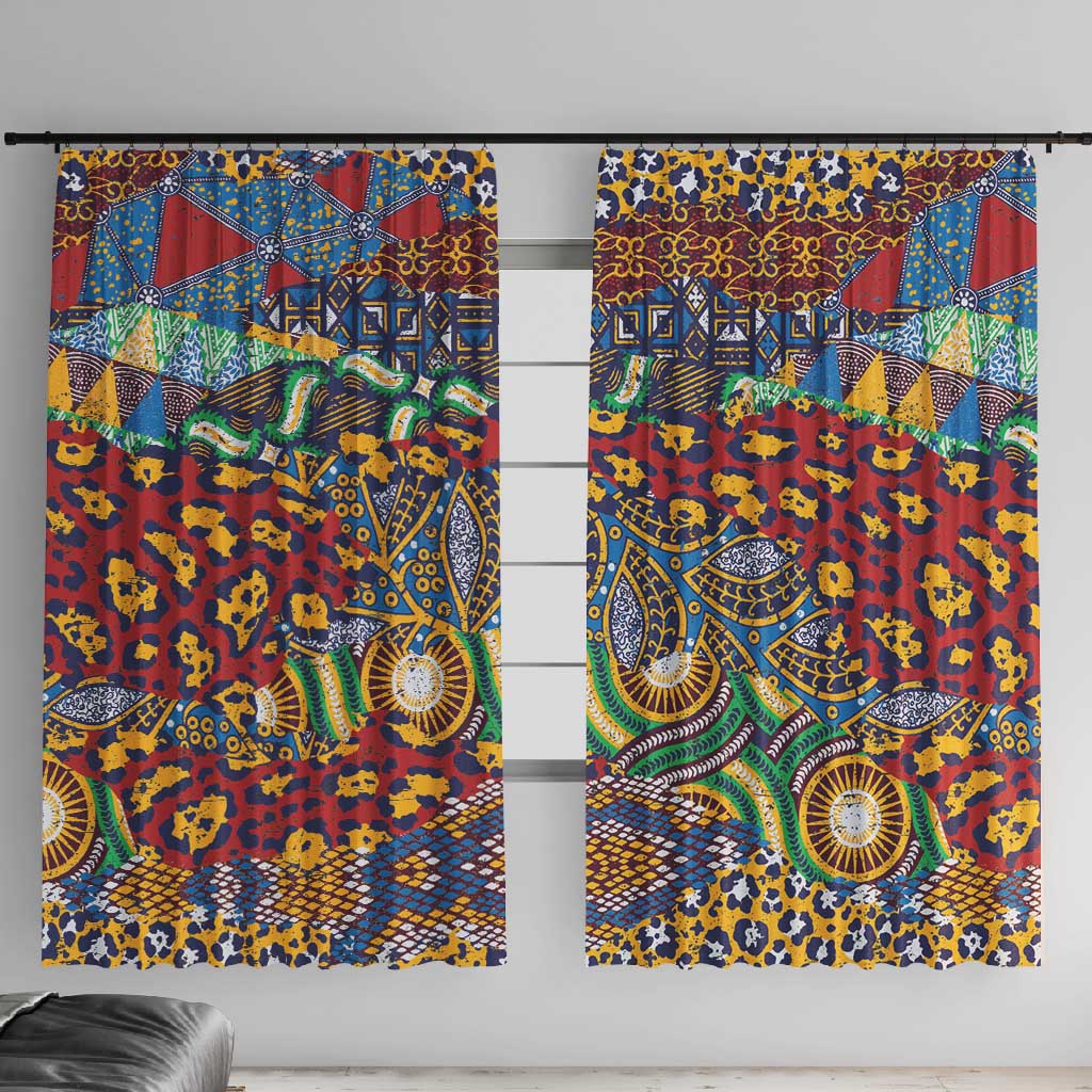 Traditional African Animal Skins Pattern Window Curtain