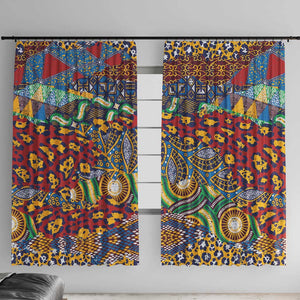 Traditional African Animal Skins Pattern Window Curtain