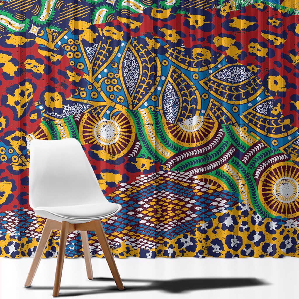 Traditional African Animal Skins Pattern Window Curtain