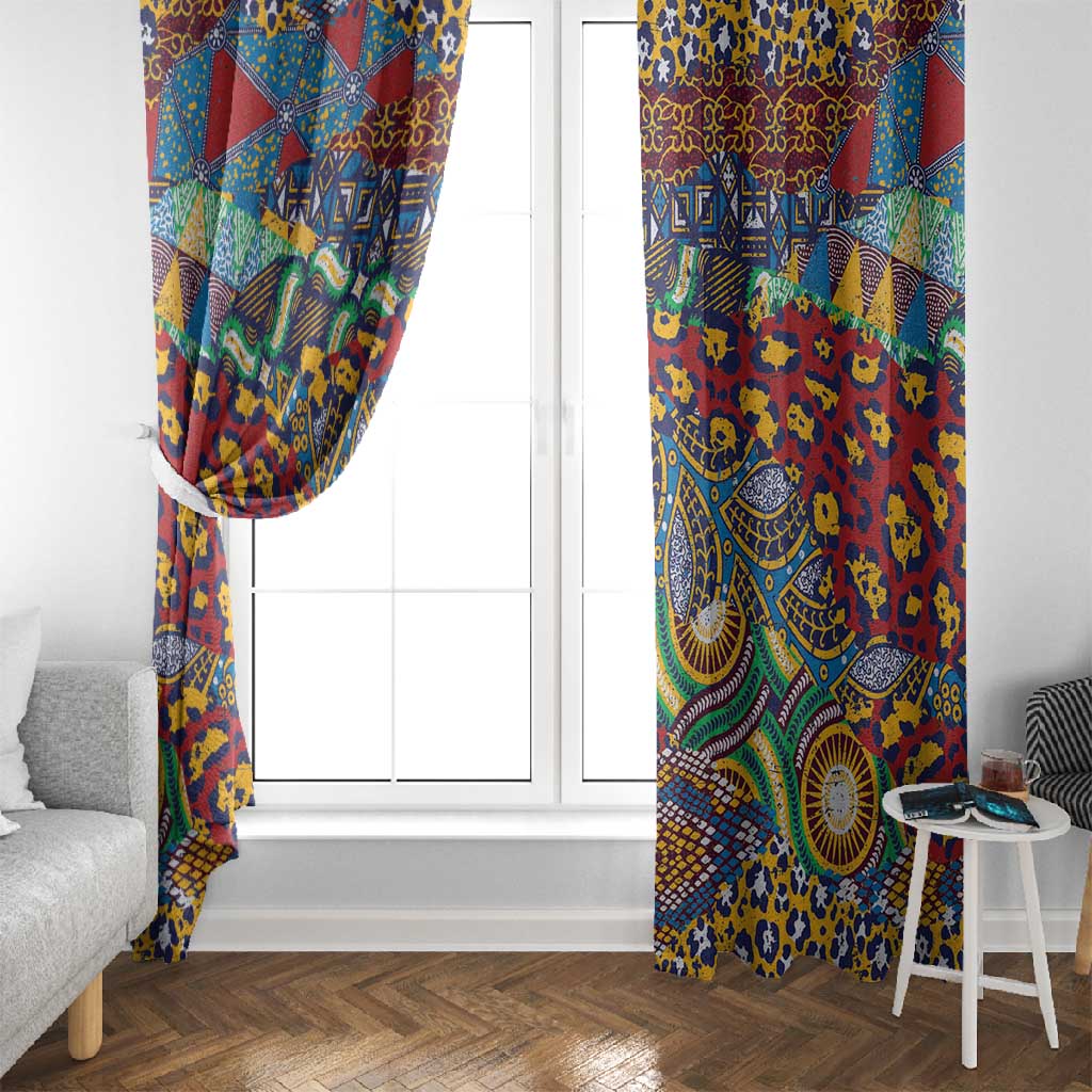 Traditional African Animal Skins Pattern Window Curtain