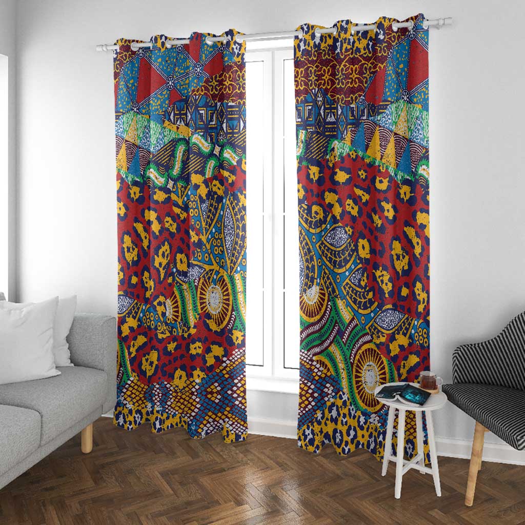 Traditional African Animal Skins Pattern Window Curtain