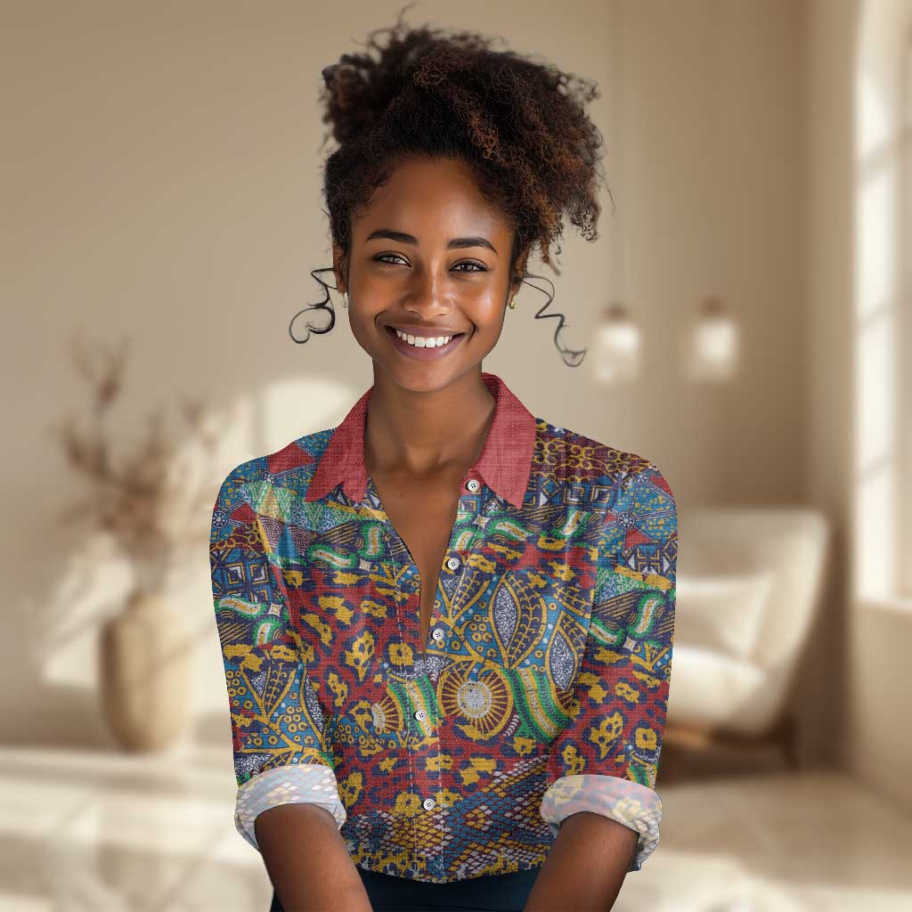 Traditional African Animal Skins Pattern Women Casual Shirt LT9
