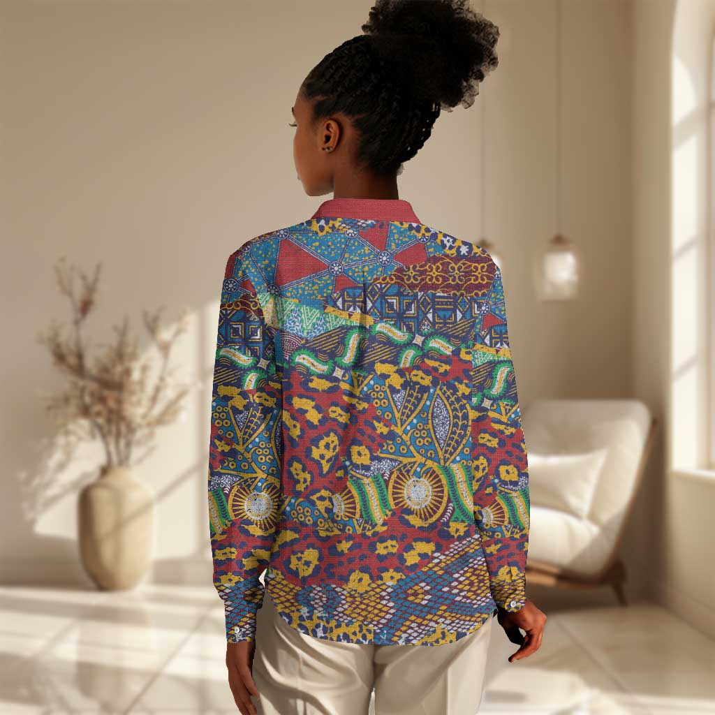 Traditional African Animal Skins Pattern Women Casual Shirt LT9