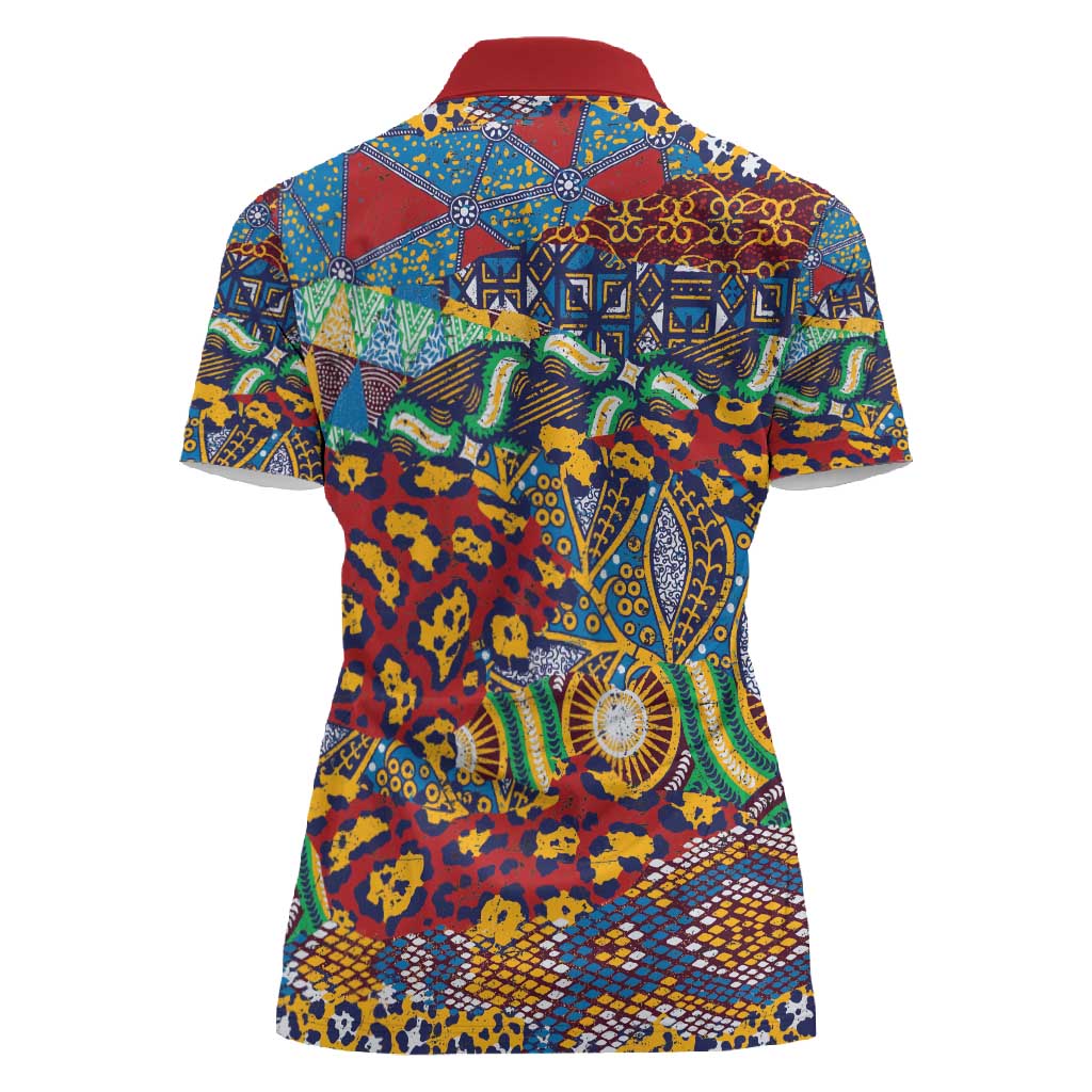 Traditional African Animal Skins Pattern Women Polo Shirt