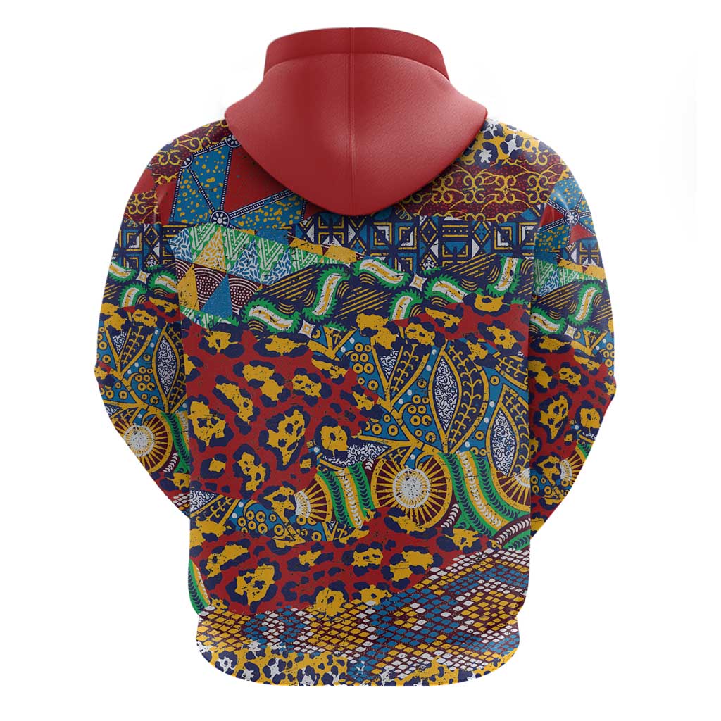 Traditional African Animal Skins Pattern Zip Hoodie