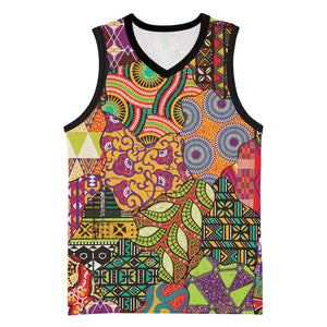 Traditional Ethnic African Vintage Motifs Basketball Jersey - African Pride
