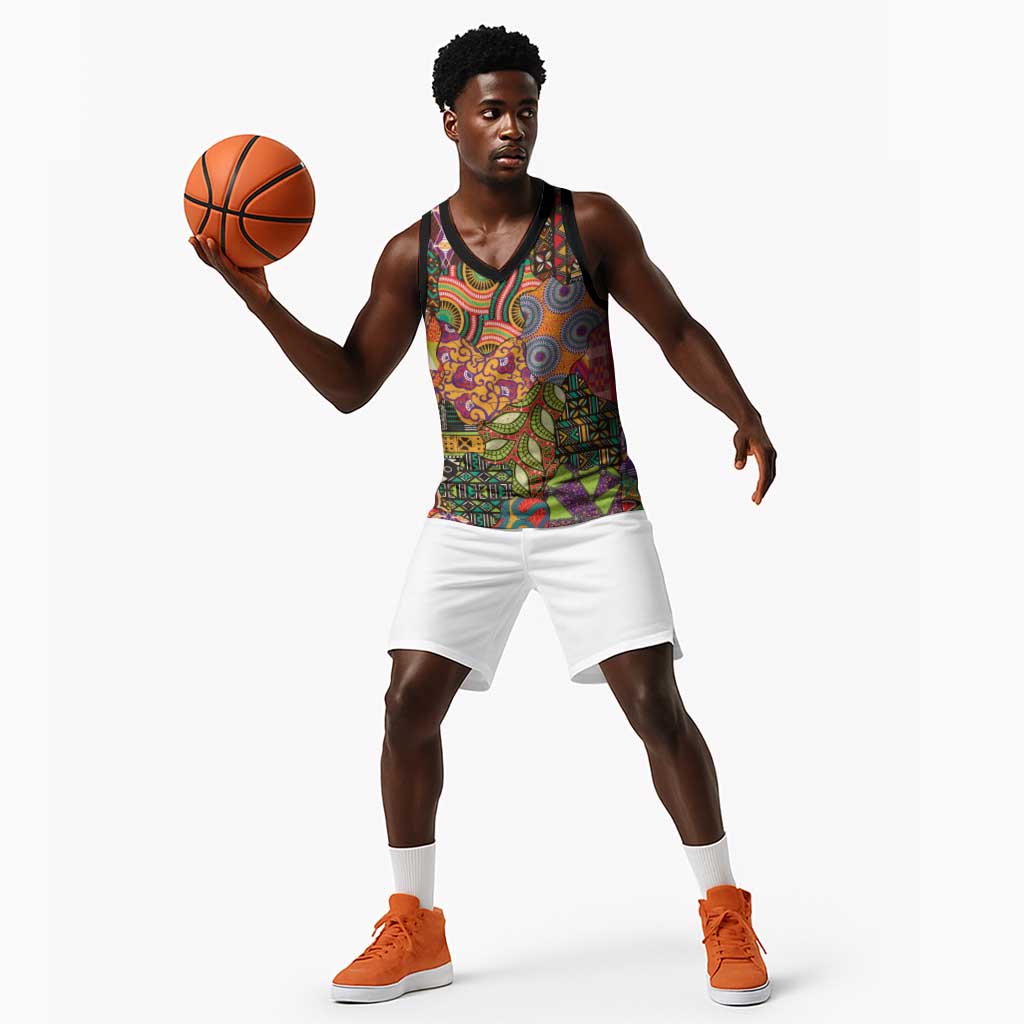 Traditional Ethnic African Vintage Motifs Basketball Jersey - African Pride