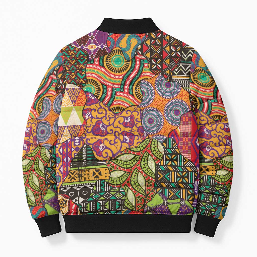 Traditional Ethnic African Vintage Motifs Bomber Puffer Jacket