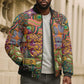 Traditional Ethnic African Vintage Motifs Bomber Puffer Jacket