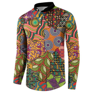 Traditional Ethnic African Vintage Motifs Button Sweatshirt