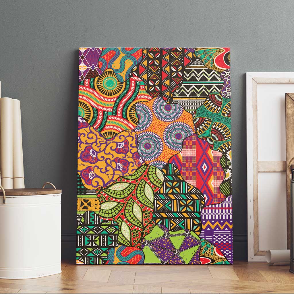 Traditional Ethnic African Vintage Motifs Canvas Wall Art
