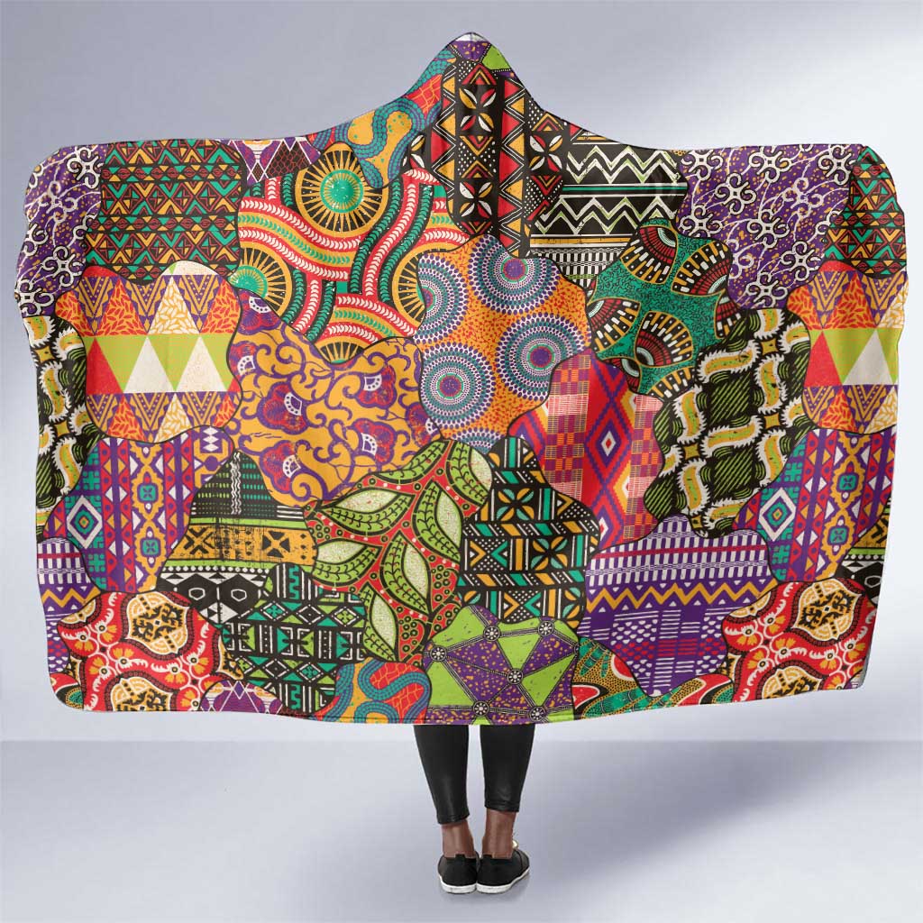 Traditional Ethnic African Vintage Motifs Hooded Blanket