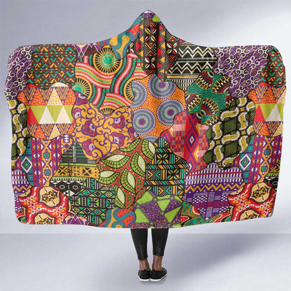 Traditional Ethnic African Vintage Motifs Hooded Blanket