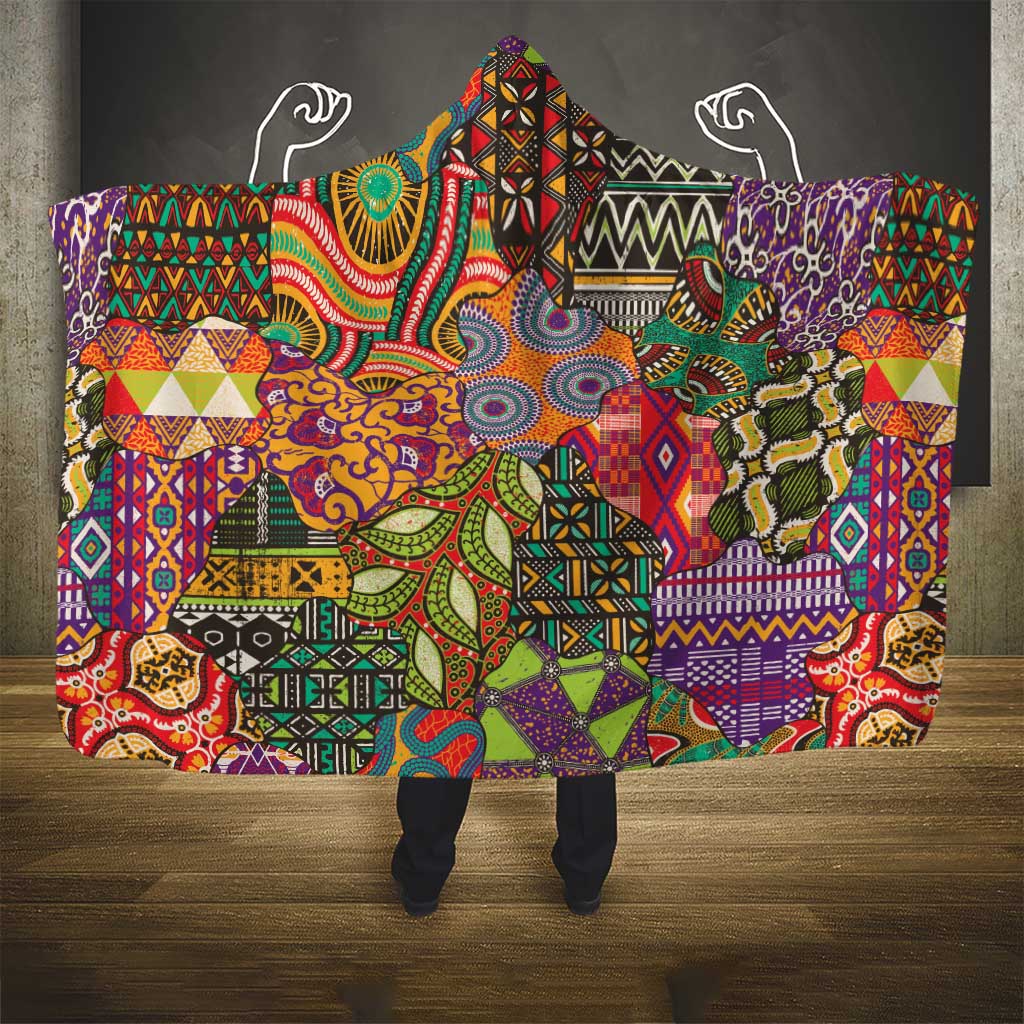 Traditional Ethnic African Vintage Motifs Hooded Blanket