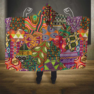 Traditional Ethnic African Vintage Motifs Hooded Blanket
