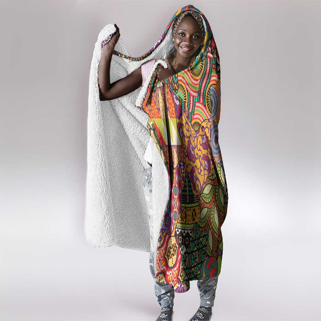 Traditional Ethnic African Vintage Motifs Hooded Blanket
