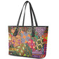 Traditional Ethnic African Vintage Motifs Leather Tote Bag