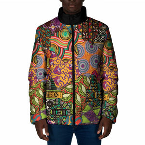 Traditional Ethnic African Vintage Motifs Padded Jacket